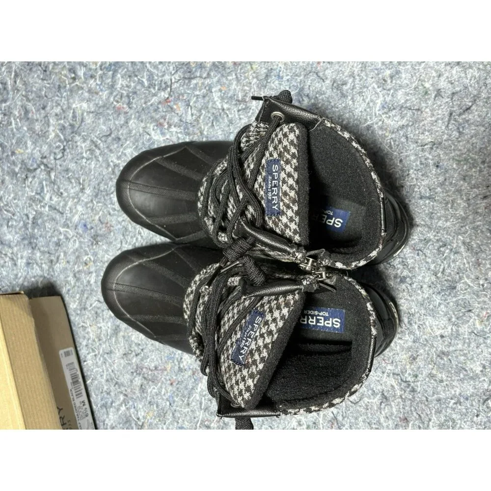 Sperry Syren Gulf Women 6.5 Black Suede/Leather Duck Boot Rainboots STS85110‎